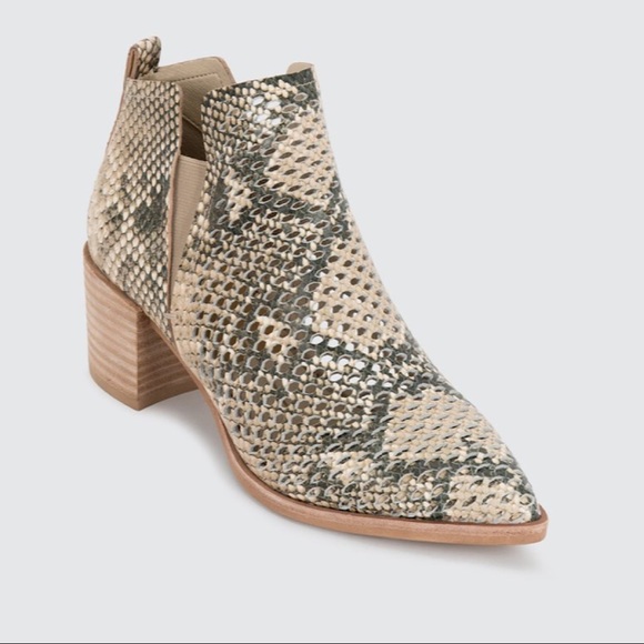 Dolce Vita Bianca Snakeskin Leather Booties - Picture 3 of 8